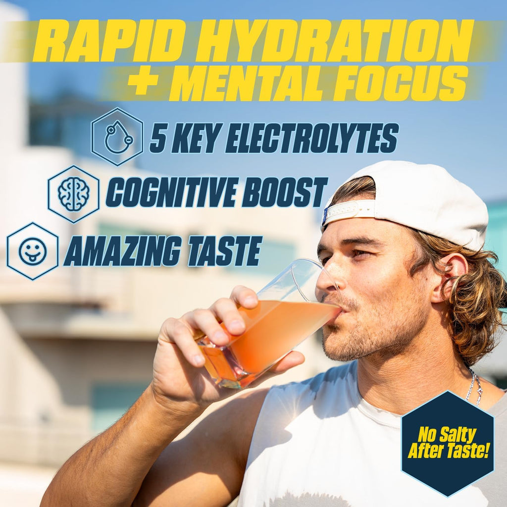 G Fuel Electrolytes Powder for Instant Hydration and Focus | Sugar Free, Orange Oasis Flavor, Electrolyte and Nootropic Drink Mix to Sharpen Mental Focus, 20 Servings