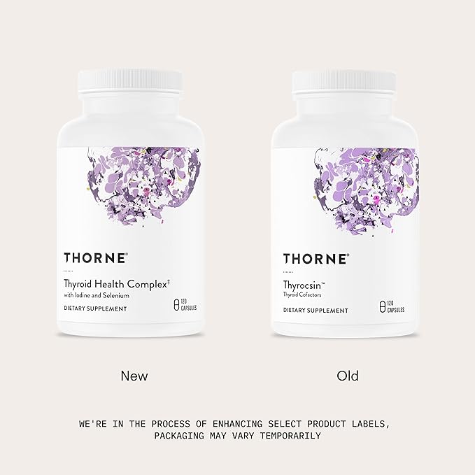 THORNE - Thyroid Health Complex (Formerly Thyrocsin) - Thyroid Cofactors for Thyroid Function Support* - Vitamins B12, C & E, Ashwagandha, Iodine, Zinc, Selenium, Copper & L-Tyrosine - 60 Servings