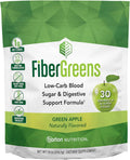 Green Apple Fiber Greens - Low-Carb Probiotics for Gut Health - Blood Function Support - Naturally Flavored Probiotic Formula with 30 Superfoods - Protects Heart Health, 30 Servings