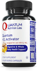 Quantum Nutrition Labs HCL Activator - Pepsin Digestive Enzymes Supplement for Optimal Digestive Function for Men & Women, Low Stomach Acid, Nutrient Absorption - 90 Vegetarian Capsules