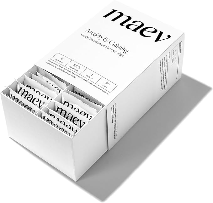 MAEV Human-Grade Anxiety & Calming Supplement Bars | Natural Support for Stress Relief & Calm Behavior, 30 Count