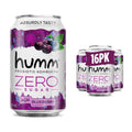 Humm Probiotic Kombucha Zero Sugar Acai Blueberry, No Refrigeration Needed, Keto Friendly, Organic, Vegan, Gluten Free, 12oz Cans (16 Pack)