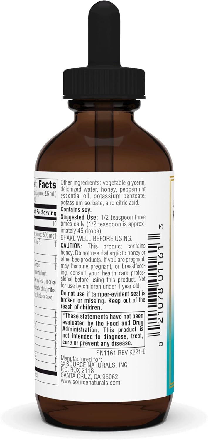 Source Naturals Wellness Herbal Resistance Liquid with Echinacea, Coptis, and Yin Chiao, Immune Support* - Alcohol Free - 2 OZ