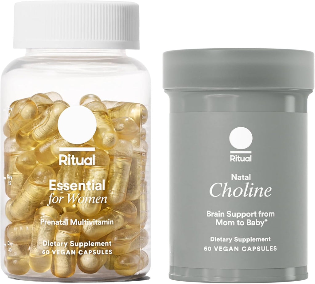 Ritual Mom-to-Baby Set with Prenatal Vitamins and Natal Choline Supplements, Supports Pregnancy, Baby's Cognitive Function, Fetal Brain Development, 30 Day Supply
