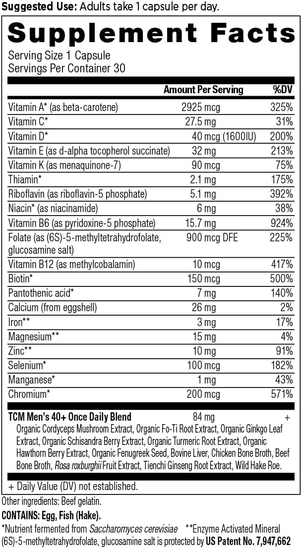 ANCIENT NUTRITION Men's 40+ 1-Day Multivitamin, 30 CT