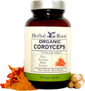 Herbal Roots Organic Cordyceps - Fruiting Body Extract Mushroom Capsules - Immune & Energy Support - 60 Vegan Capsules