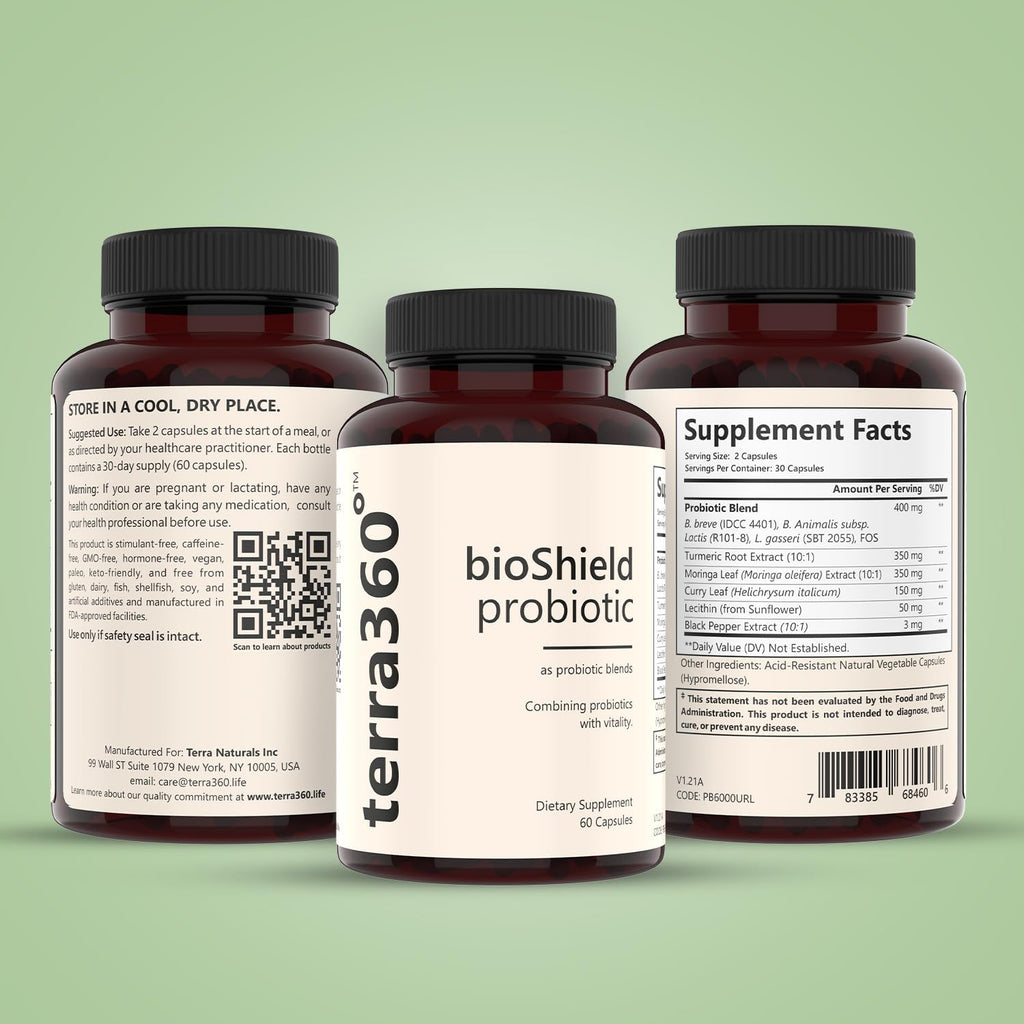 BioShield Probiotic for Women – Menopause, Digestive Health, Joint Comfort, Immune Support, and Body Balance – Multi-Benefit with Turmeric, Curry Leaf & Moringa - 60 Capsules