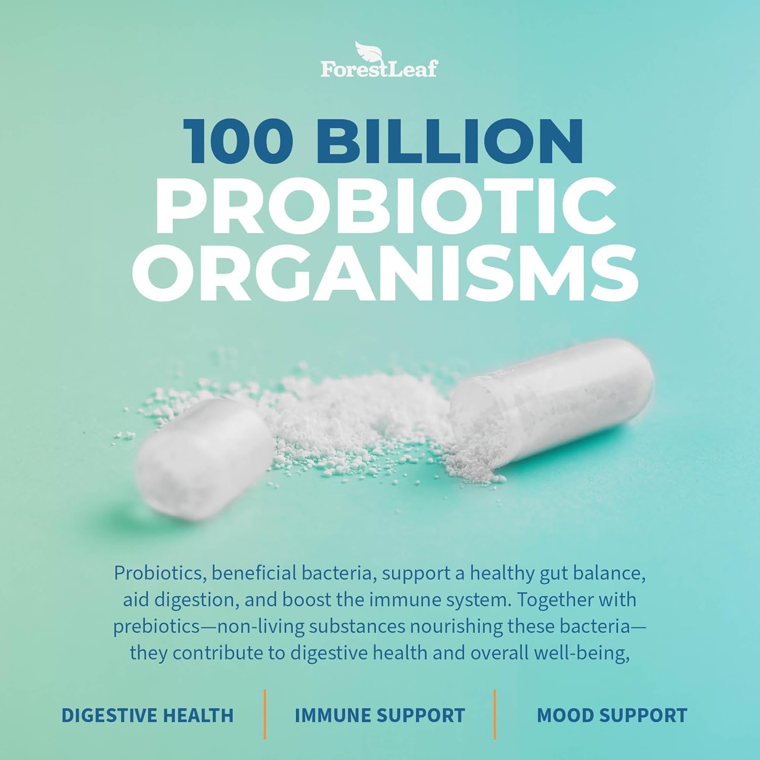 Probiotics for Men and Women, 100 Billion CFU, 26 Unique Strains, Men's and Women's Probiotic and Prebiotics Support Digestive Health, Gut Wellness, Energy, Mood, Immune, PH Balance (30 Caps)
