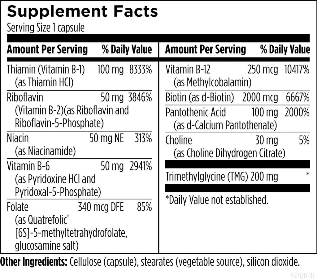 Designs for Health Methylated Vitamin B Complex - Vitamin B Supplements with B12 Vitamins, B1, B3, Niacin, B6, Folate & Biotin - Methylated Multivitamin for Metabolic + Heart Health (120 Capsules)