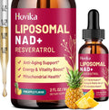 Liposomal NAD Supplement - 1200mg NAD+ Liquid Drops for Women & Men with Resveratrol, Black Pepper Extract - Support Anti-Aging, Brain & Cellular Mitochondrial Health - 2 Fl Oz, Pineapple Flavor