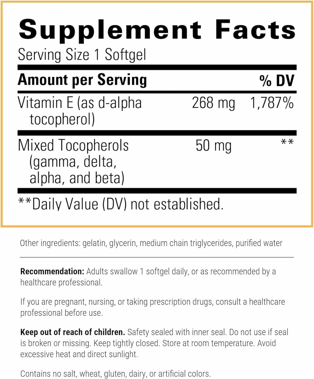Integrative Therapeutics Vitamin E - Antioxidant Supplement for Cardiovascular Health Support* - Heart Support* - Dairy-Free & Gluten-Free - 60 Vitamin Softgels (60 Servings)