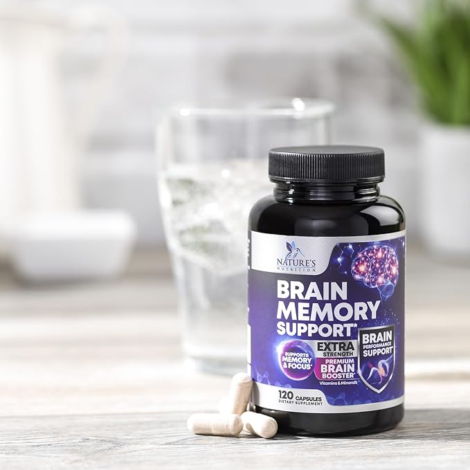 Brain Memory Supplement Pills - 3X Strength Nootropics for Concentration, Clarity & Focus Support - Brain Health Cognitive Vitamins with Bacopa, Phosphatidylserine & DMAE, Brain Booster - 120 Capsules