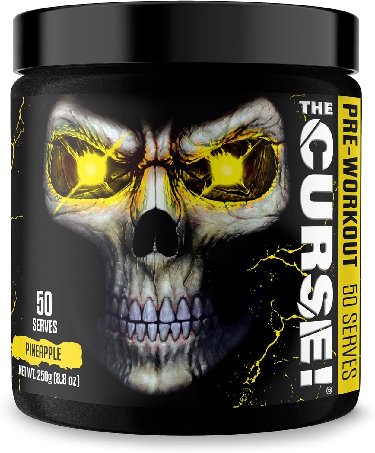 JNX SPORTS The Curse! Pre Workout Powder for Men & Women, Caffeine, Beta-Alanine, Creatine, L-Citrulline, 50 Servings, Pineapple Flavor – Boost Energy, Strength & Focus