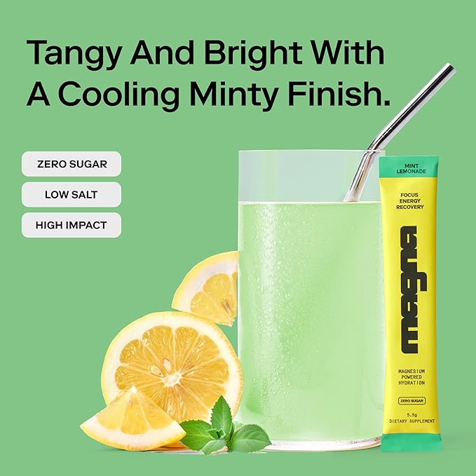 MAGNA Electrolytes Powder Drink Mix Bundle – Lemon Lime & Mint Lemonade Flavors, 56 Servings | Hydration, Energy & Focus Support with Magnesium L-Threonate, Sodium, Potassium, Vitamin D, B6 & B12