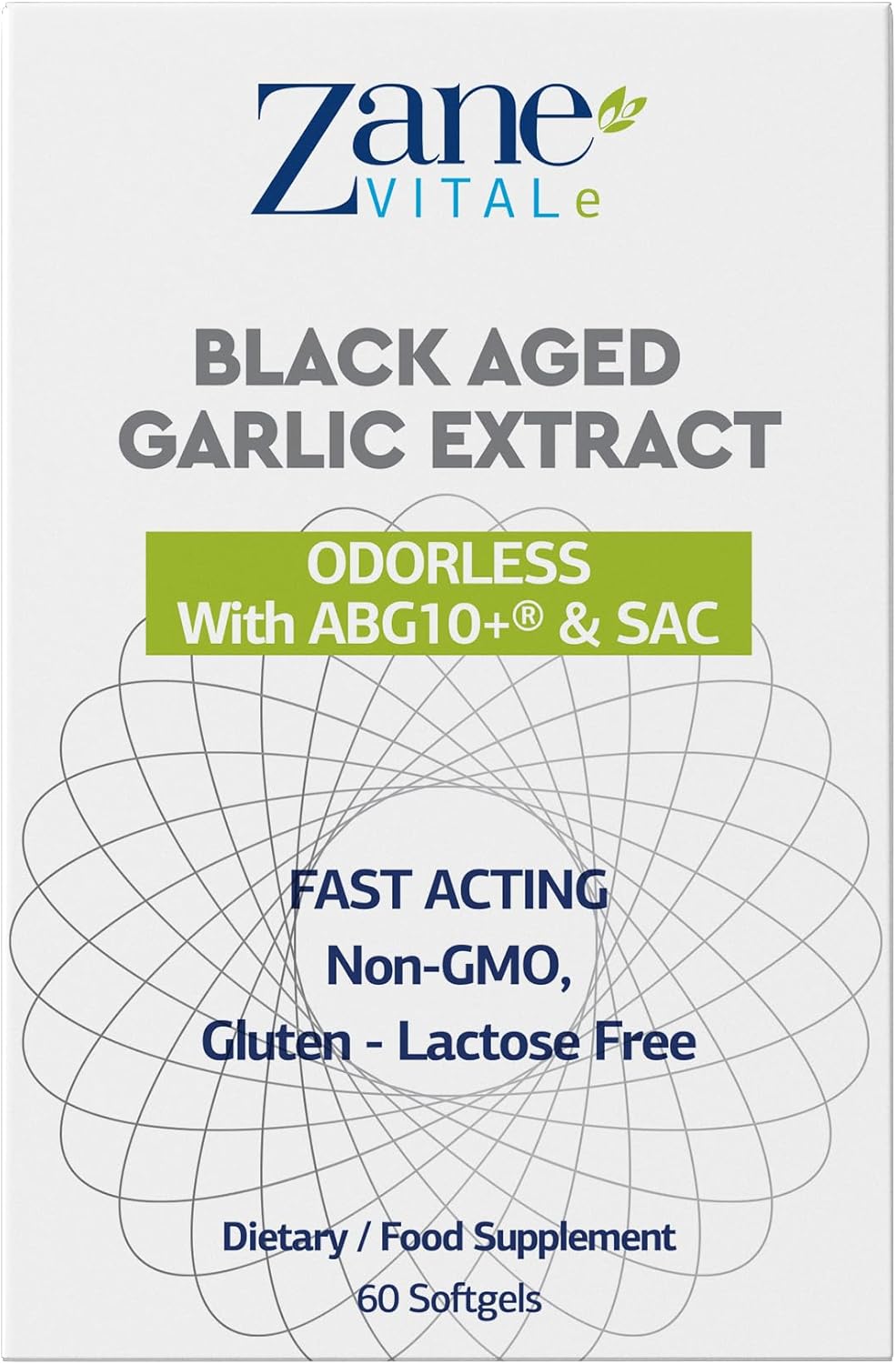 Zane - Aged Black Garlic Capsules - Immune System, Blood Pressure and Cholesterol Health Support - Less Odor - More Effective Than Allicin - 60 Capsules Non-GMO, Gluten - Lactose – Paraben Free.