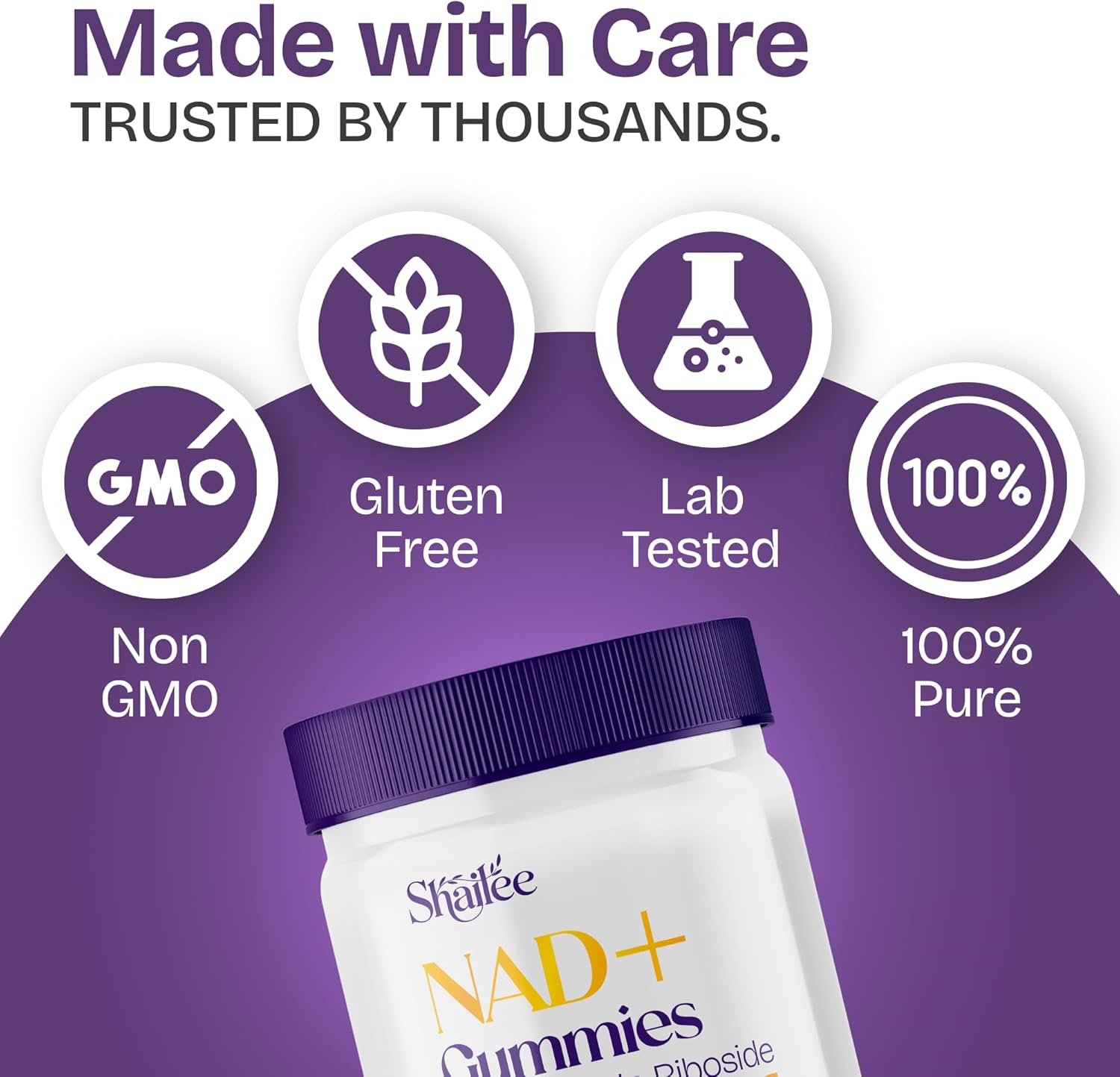 NAD+ Supplement with Resveratrol, 1000mg Liposomal Nicotinamide Riboside with Quercetin, NMN Supplement Alternative Supports Cellular Energy & Repair, 120 NAD Gummies for Brain Boost