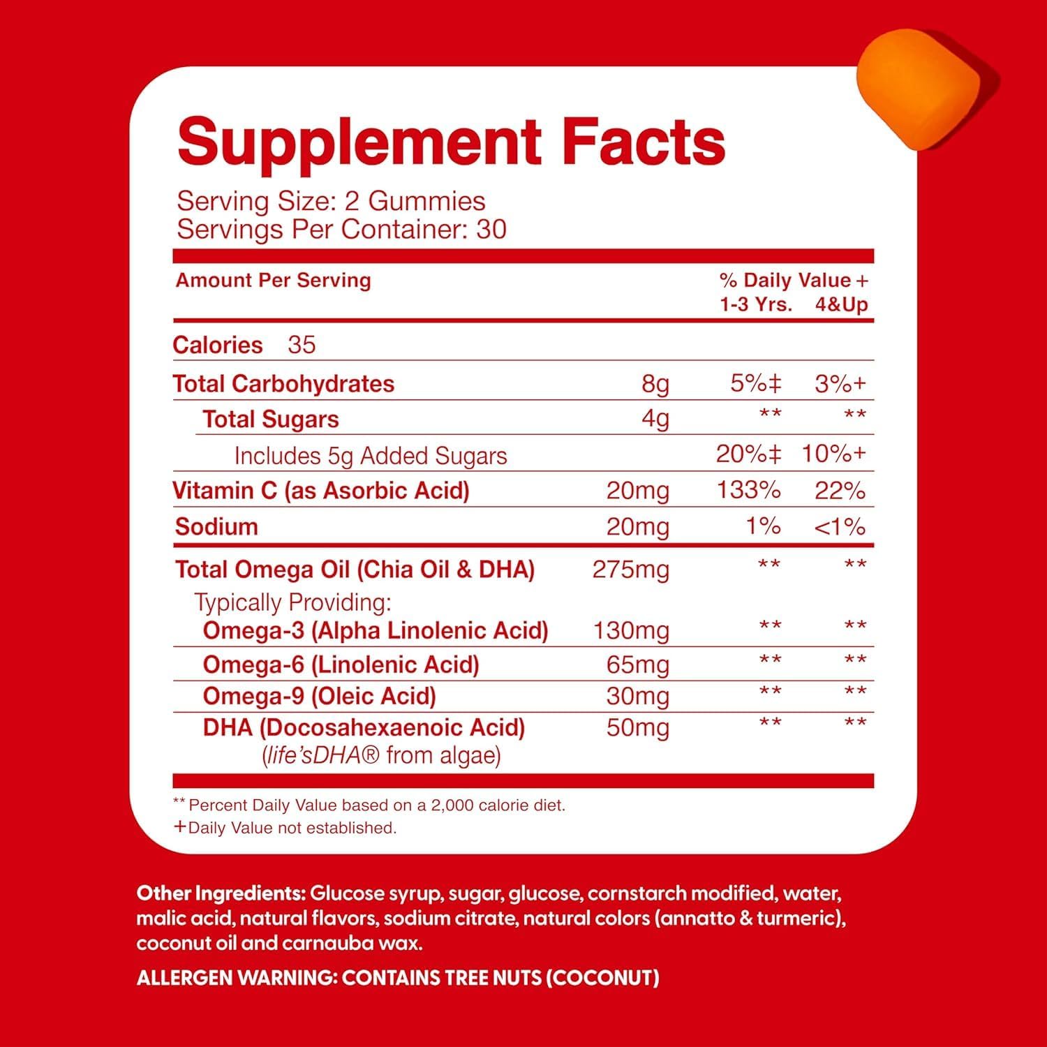 Feel Great Vitamins Kids DHA Gummies with Omega 3 6 9, Vitamin C | Supports Healthy Brain Function, Vision & Heart Health | Gluten Free, Vegetarian | 60 Gummies