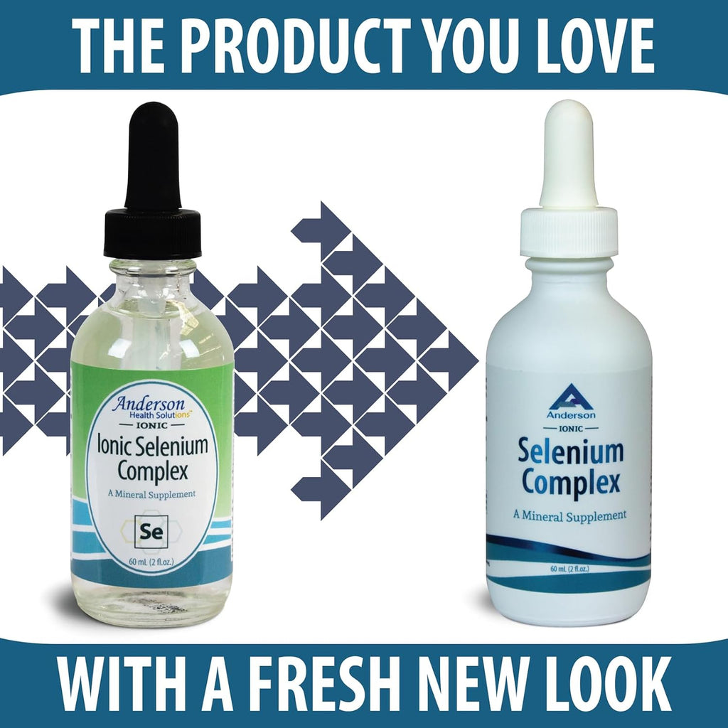 Anderson Ionic Selenium Complex, Liquid Selenium Supplement Drops, Supports Thyroid and Immune System, Antioxidant, Fights Free Radicals, Mineral Glass Bottle with Dropper, 40 Servings, 2 fl oz