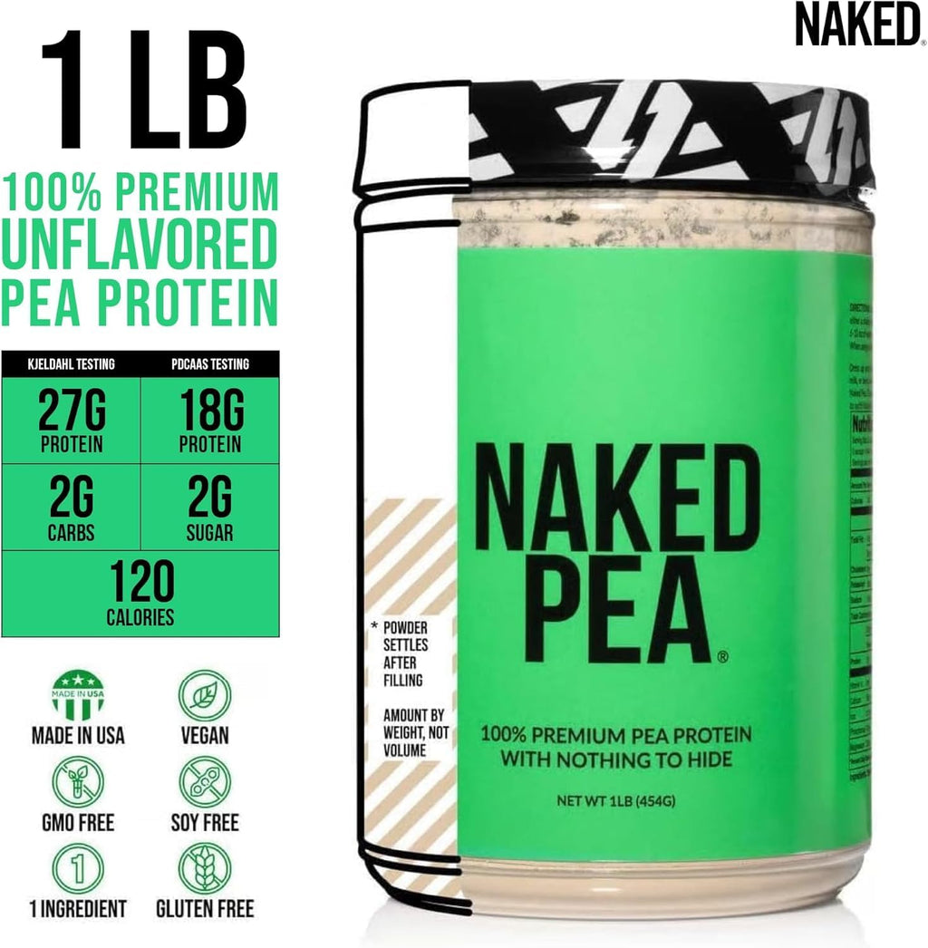 Naked Pea - Pea Protein Isolate - Plant Based, Vegetarian & Vegan Protein. Easy to Digest, Non-GMO, No Lactose, No Soy and Gluten Free - 15 Servings