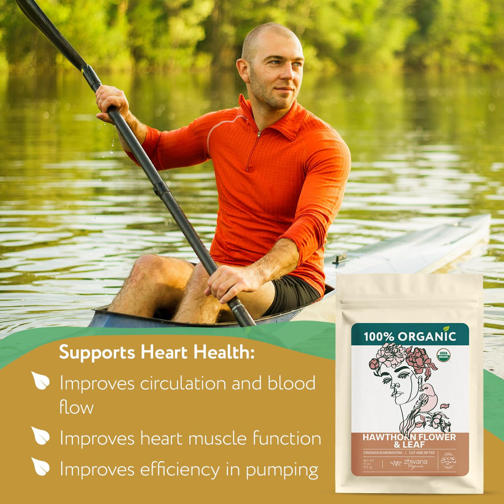 Hawthorn Leaf & Flower Tea Organic (4oz.) - Loose Hawthorne Tea for Blood Pressure Balance, Cardiovascular Health, Heart Support - Espino Blanco Hoja