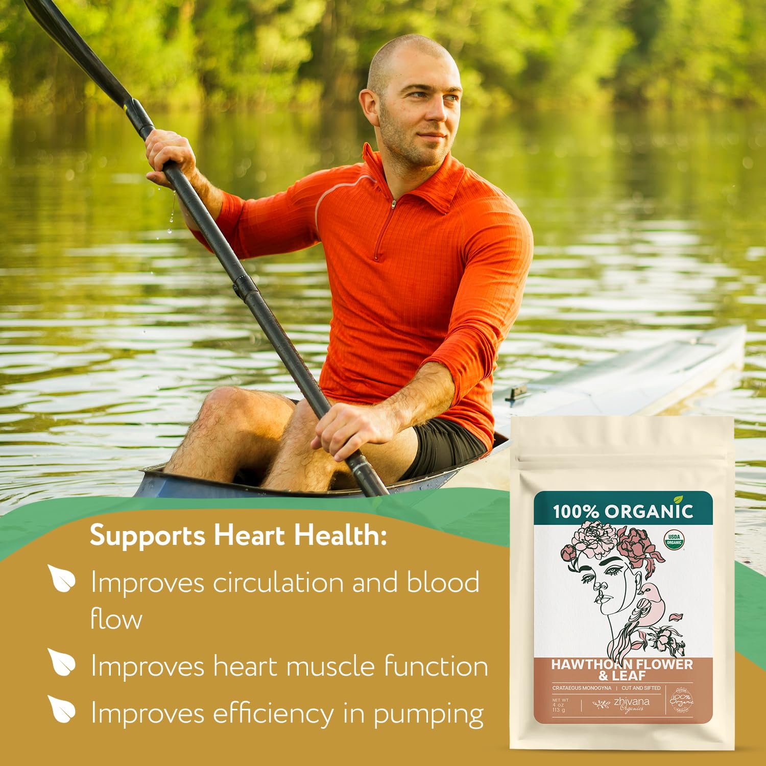 Hawthorn Leaf & Flower Tea Organic (4oz.) - Loose Hawthorne Tea for Blood Pressure Balance, Cardiovascular Health, Heart Support - Espino Blanco Hoja
