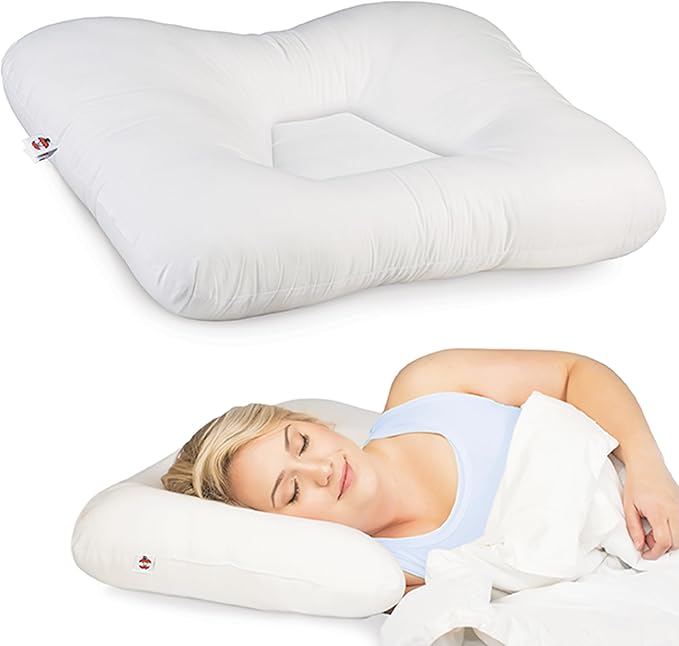 Core Products Tri-Core Natural Cervical Support Pillow for Neck Pain Organic Cotton Shell, Full Size, Gentle/Medium Firmness