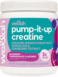 Wellah Creatine for Women - Creatine Monohydrate with Dandelion & Cranberry Extract (50 Servings, Blueberry Pomegranate)