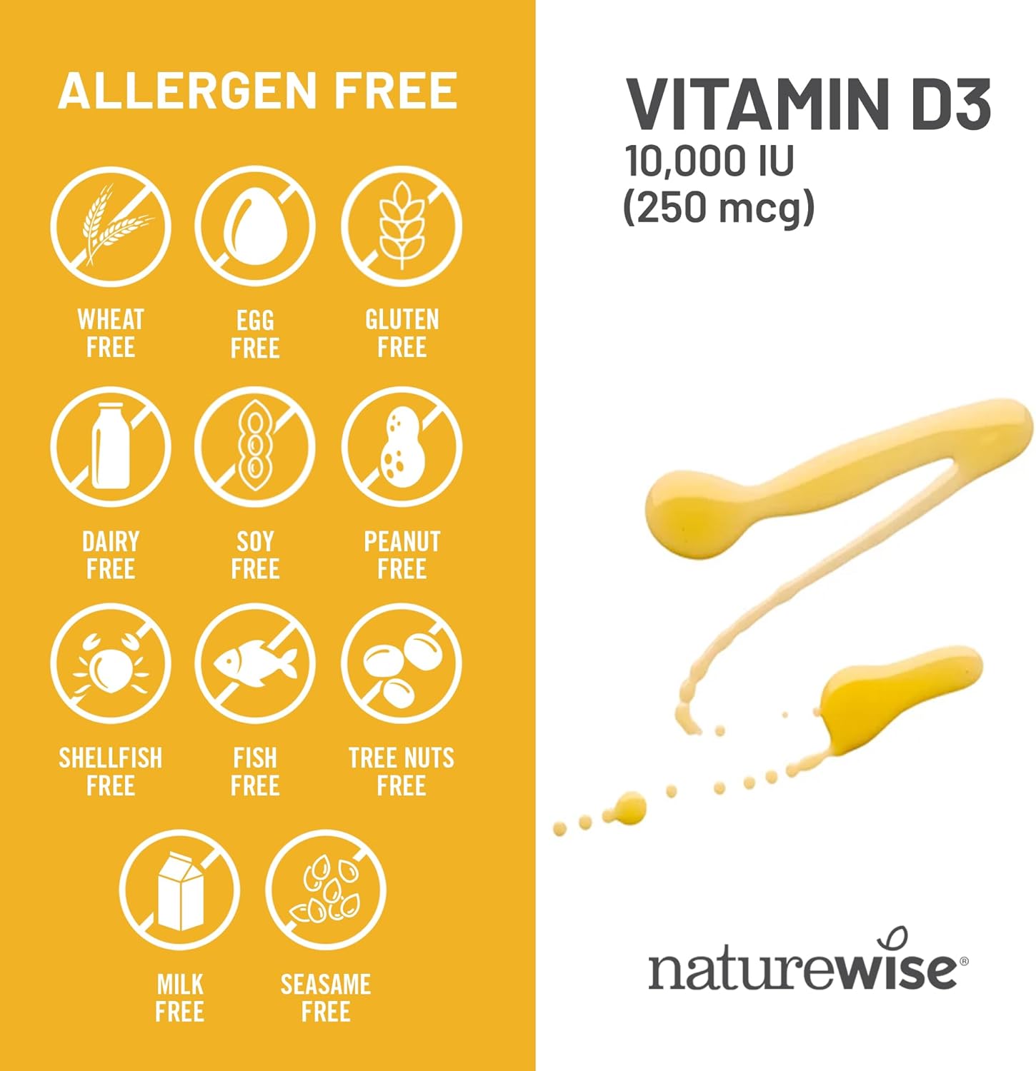 NatureWise Vitamin D3 10,000IU (250 mcg) 90-Day Supply - High Potency for Healthy Immune Support & Muscle Function, Non-GMO, Gluten-Free in Organic Extra Virgin Olive Oil, (Mini Softgel), 90 Count