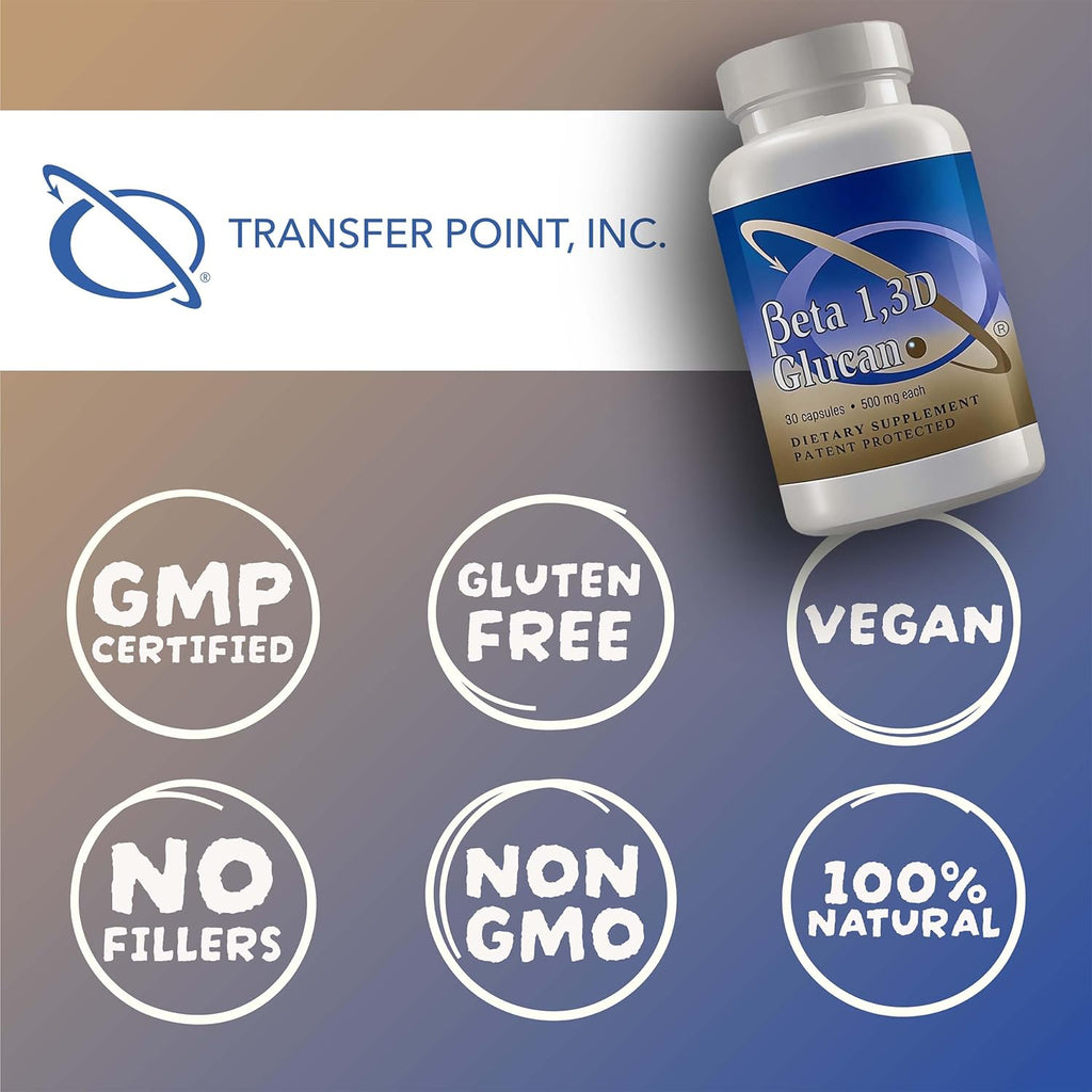 Immune Support Supplement Highly Purified Beta Glucan 500 mg (beta glucan Fiber) (500mg beta glucan Powder per Capsule)