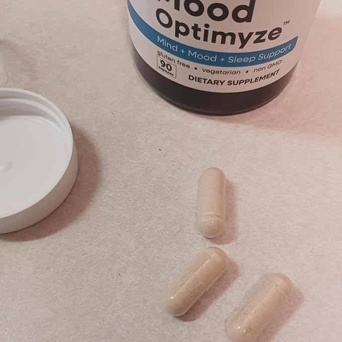 Wisdom In Wellness Mood Optimyze - 90 Mood Support Supplement Capsules - Soothing Support Supplement - Mind, Sleep & Mood Support Pills - Gluten Free & Non GMO Wellness and Relaxation Supplement