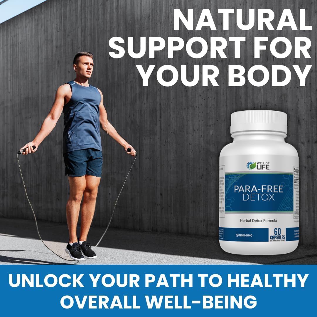 Well of Life para-Free Detox: Immune Support & Natural Detox Blend with Zinc, Black Walnut, Wormwood, Goldenseal, Cranberry & Garlic. Synergistic Formula for Overall Wellness: 60 V Capsules