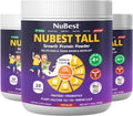 NuBest Tall Protein Powder for Kids & Teens - Vegan Vanilla Protein Powder Shake with Organic Red Algae Calcium, Probiotics, Omega 3-6-9, Vitamin D3 + K2 & Magnesium from Marine Algae - Pack 3