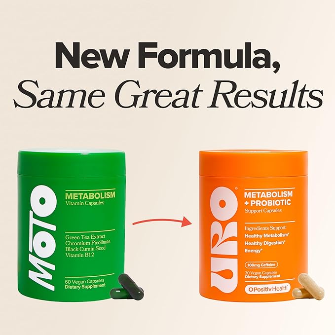 URO Metabolism + Probiotic Support Capsules – Metabolism, Gut Health & Sustained Energy – with Chromium Picolinate, Green Coffee Bean Extract & Targeted Probiotics – 1 Month Supply – 30 Servings