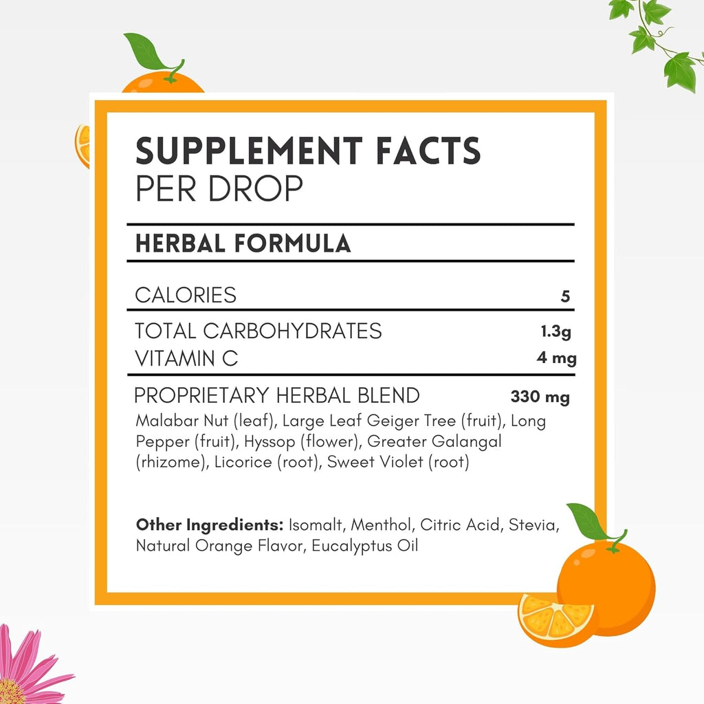HERBION Naturals Cough Drops with Orange Flavor, Sugar-Free with Stevia, Soothes Cough, for Adults and Children Over 6 Years – Pack of 5(125 Lozenges)