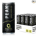 Peak Cocktails Non-Alcoholic Cocktail | Adaptogens, Nootropics, Superfoods for Recovery, Calm, Sleep | Ashwagandha, Tart Cherry, L-Theanine | Mixologist-crafted | Lemon Juniper Fizz | 8.4 oz, 24-Pack