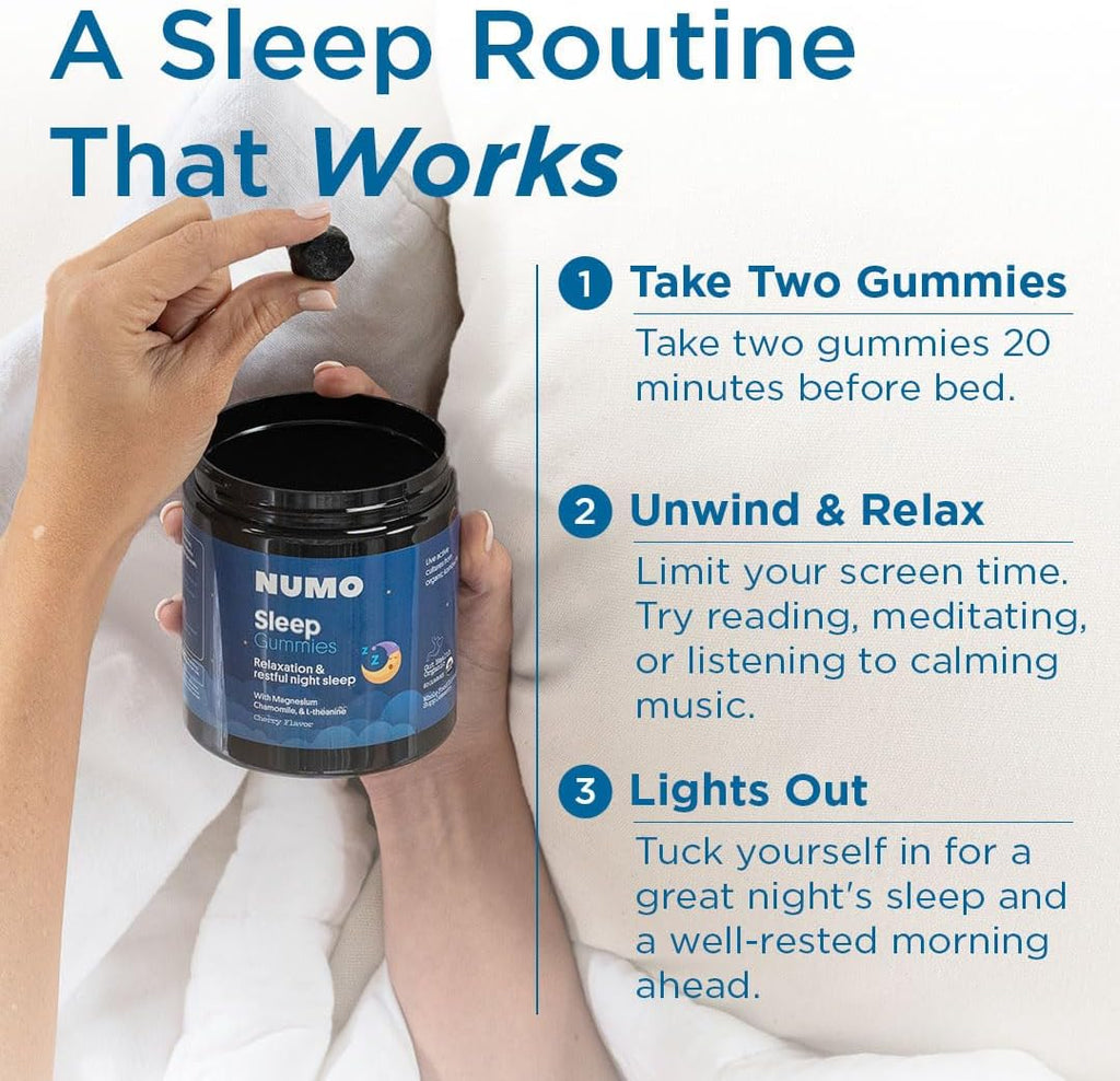 Numo Melatonin Free Sleep Gummies - Natural Sleep Aid with Magnesium, L-Theanine, Apigenin (Chamomile Extract), Taurine, VIT B6, Kombucha Culture - Non-Melatonin, Organic Ingredients - 60 Count