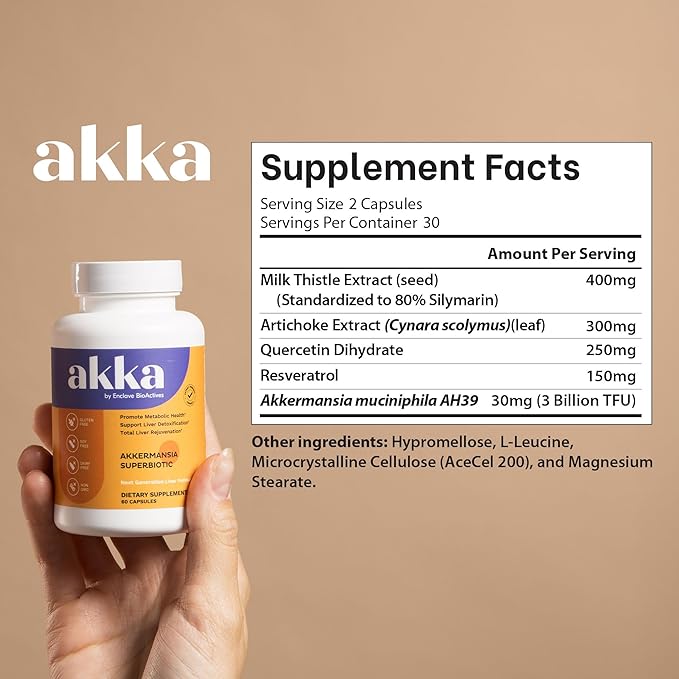 AKKA 2 Pack Premium Liver Cleanse Detox & Repair Superbiotic - Supports Liver Health & Function, Boosts Energy, Digestion & Metabolism with Bioavailable Pasteurized Akkermansia, Non-GMO, Gluten-Free