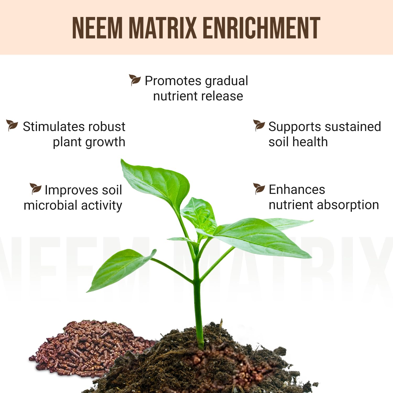 Eden Grow Max Organic Blended Neem Cake | Perfect for Home Gardening, Fruits, Lawns & Flowers | OMRI Listed (5lbs)