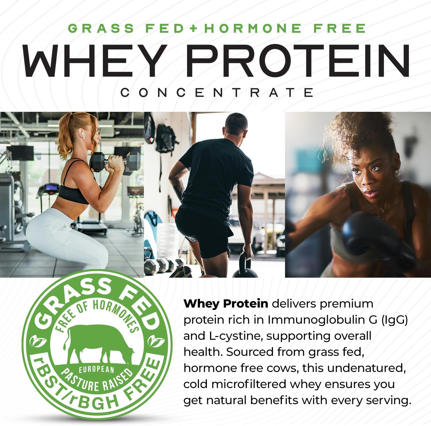 Muscle Feast Grass-Fed Whey Protein Concentrate Powder, All Natural, Hormone Free Pasture Raised Whey Protein Powder for Women & Men, Clean, Non-GMO & Gluten Free Whey Concentrate - Vanilla, 2lb