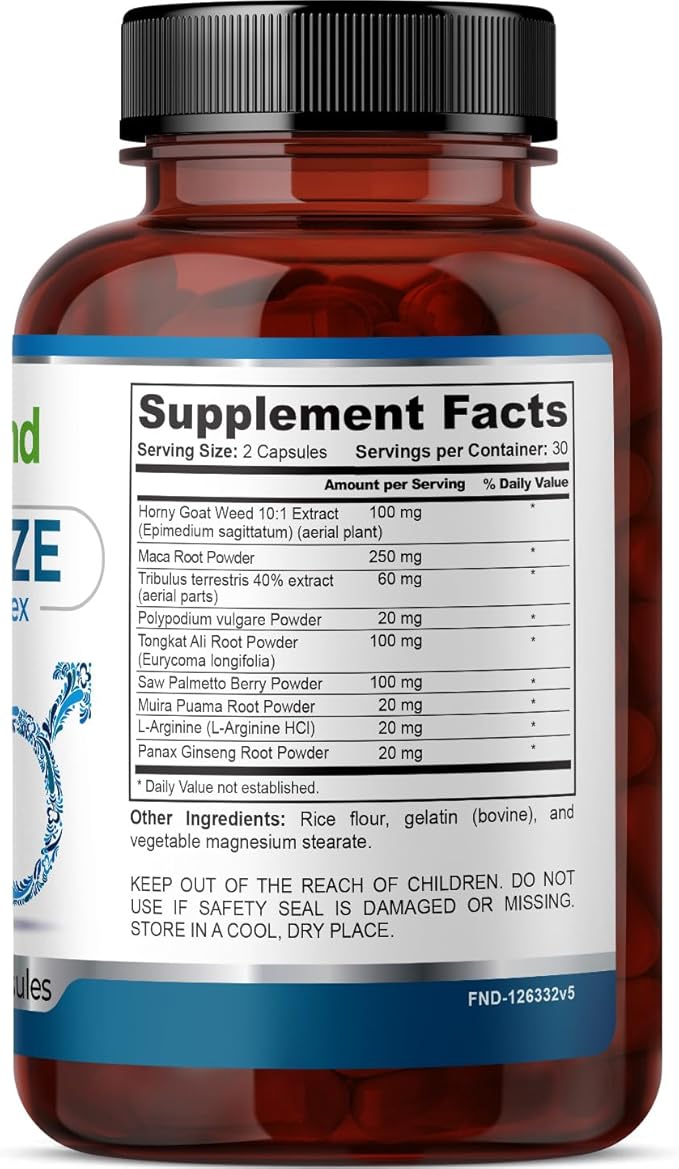 FineLand Virilitize, with Maca Root, Ajuga Turkestanica, and Fadogia Agrestis, Supports Healthy Male Performance and Energy, 60 Capsules, 30-Day Supply