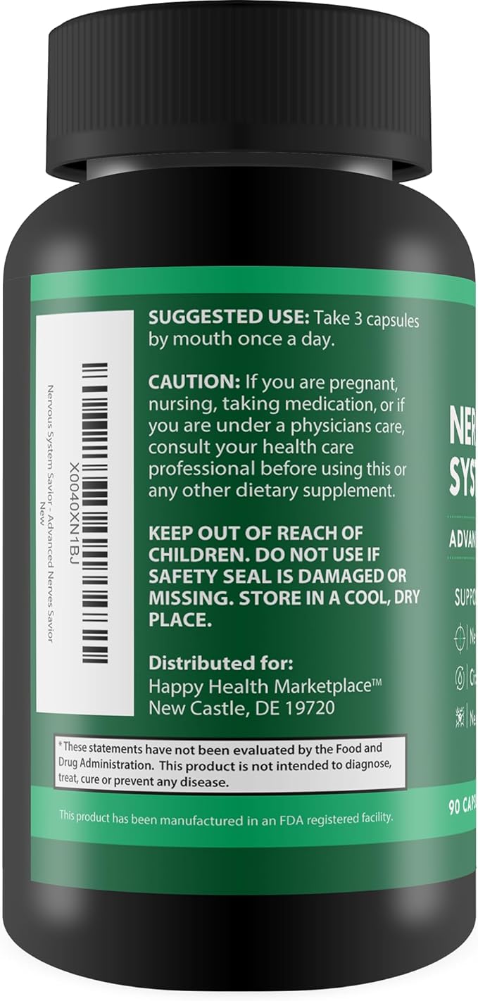 Nervous System Savior - Advanced Nerve Support - Our Best Nerve Support Supplement - Natural Nerve Savior Supplement to Help Save Your Nerve Health - Nerve Support Supplements Your Nerves Savior