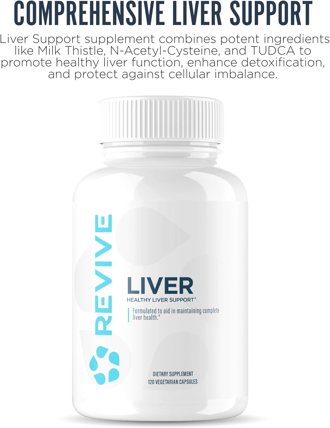 Revive MD Natural Liver Cleanse, Detox, & Repair Pills, Liver Health Support Formula - Milk Thistle Liver Defense Supplement - Inflammation Reducer & Promotes Healthy Liver Function - 120 Capsules