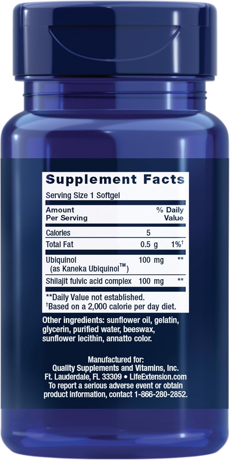 Life Extension Super Ubiquinol CoQ10 with Enhanced Mitochondrial Support™, Heart Health Supplement, Maximum Absorption, 100 mg, Non-GMO, Gluten-Free, 30 softgels