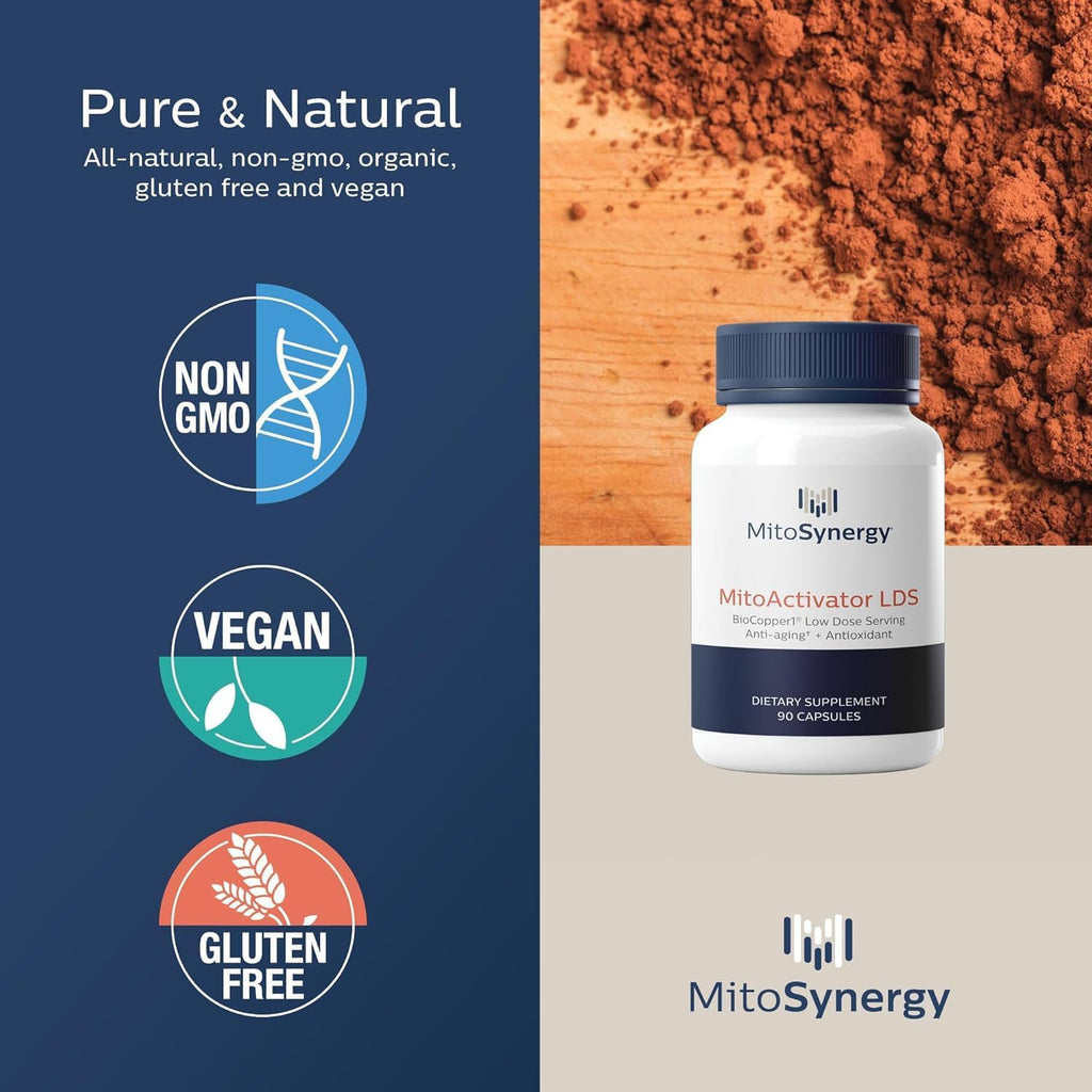 MitoActivator BioCopper1 (Cunermuspir) LDS - Low Dose Serving 0.1mg Bioavailable Copper - Lyme Support for Sensitive Users to minimize Herxheimer Reaction