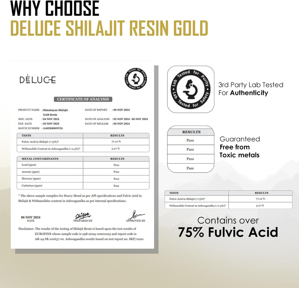 Pure Himalayan Shilajit Resin Gold (30g) | 600mg Premium Shilajit with KSM-66 Ashwagandha, Safed Musli, Gokshura | Boost Strength, Stamina & Immunity | Lab-Tested, Vegan, Gold Grade for Men & Women