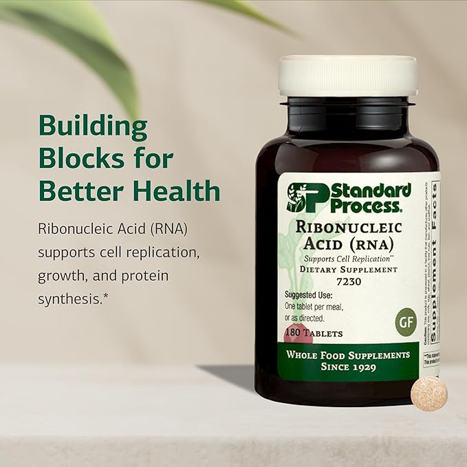 Standard Process Ribonucleic Acid RNA Dietary Supplement - Vegan, Gluten-Free, Non-Soy, & Non-Grain - Cell Development Support - 180 Tablets