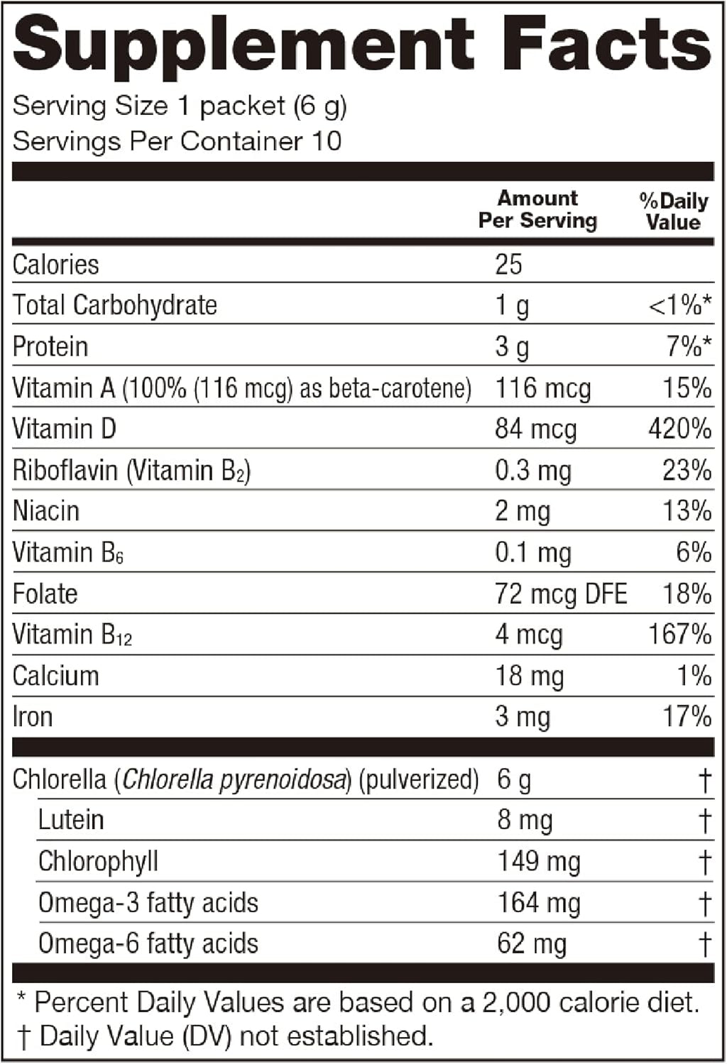 Sun Chlorella Powder Green Algae Superfood Supplement Supports Whole Body Wellness Immune Defense, Gut Health & Natural Energy Boost - Chlorophyll, B12, Protein - Non-GMO - 10 Servings