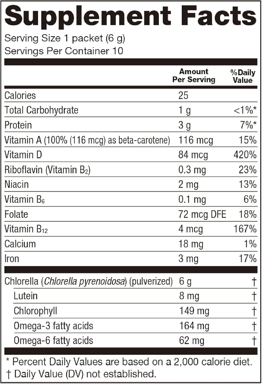 Sun Chlorella Powder Green Algae Superfood Supplement Supports Whole Body Wellness Immune Defense, Gut Health & Natural Energy Boost - Chlorophyll, B12, Protein - Non-GMO - 10 Servings