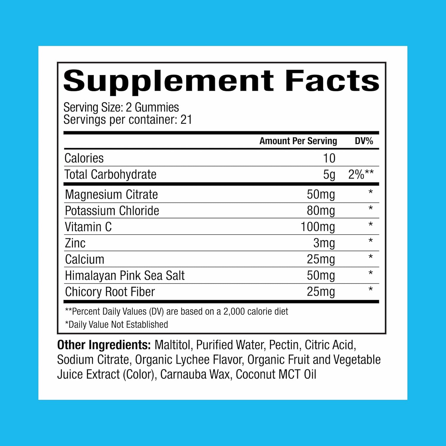 Plant People WonderHydrate Electrolyte Gummies – Vegan Hydration Supplement with Magnesium, Potassium, Zinc, Vitamin C & Himalayan Sea Salt – Zero Sugar Lychee (42 Count)
