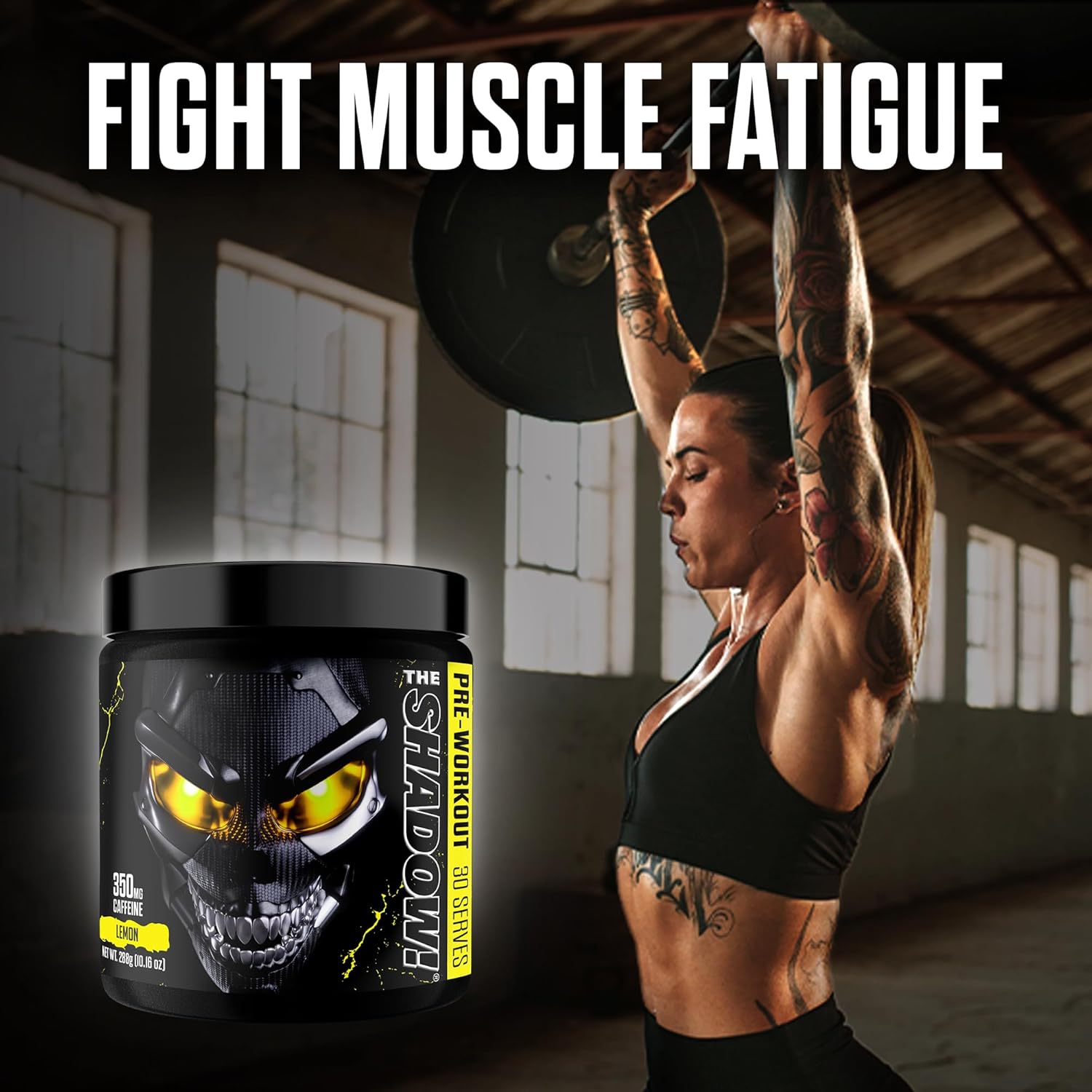 JNX SPORTS The Shadow! 350mg of Caffeine Hard Core Preworkout - Sour Candy 30 Servings | Electric Energy, Mental Focus & Superhuman Strength for Men & Women